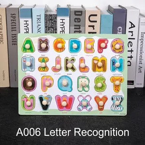 Wooden Peg Puzzle toy-alphabet w/ words