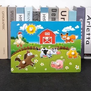 Wooden Peg Puzzle Toy-farm animals
