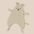 Teddy Bear Blanket with pacifier loop-khaki