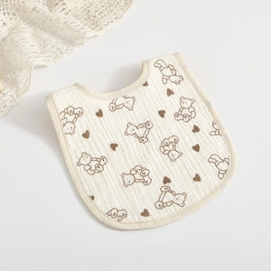 Baby Bibs 100% Cotton-heart bear